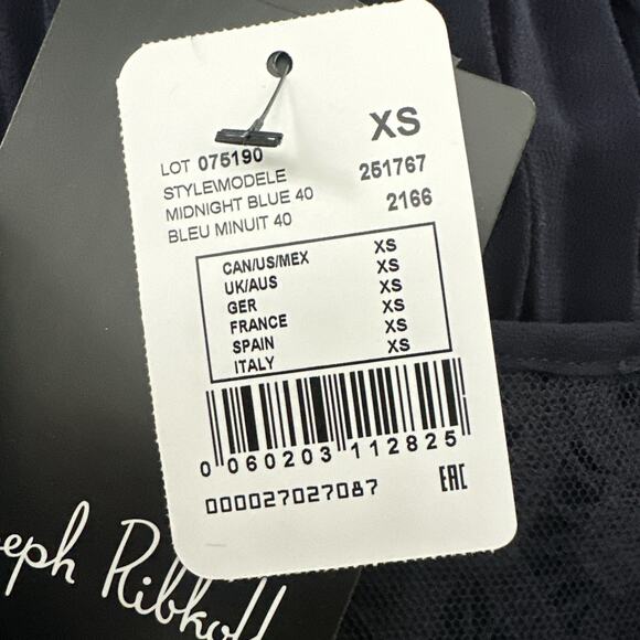 JOSEPH RIBKOFF Womens Dress XS Blue Pleated Chiffon Trapeze Cocktail Classic - Picture 7 of 11